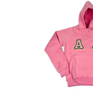 Sweat-shirt en chenille vert imprimé durable d'hiver AKA 1908 rose respirant avec poche kangourou - Product Image 4