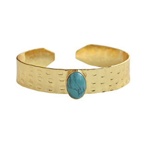 กำไลข้อมือเทอร์ควอยซ์ Laxmi Jewellers ชุบทอง 24k ชุบโรเดียม เครื่องประดับทองเหลืองสำหรับผู้หญิง ดีไซน์คลาสสิก - Product Image 1