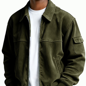 Blouson Bomber Homme Tendance Hiver en Polyester avec Broderie Frontale – Style Urbain Décontracté et Zippé – Nouvelle Collection Vente Flash Transfrontalière - Product Image 4
