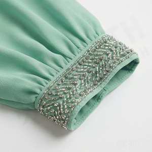 ชุดมุสลิมผู้หญิงแขนยาวเรียบง่ายคุณภาพสูงระบายอากาศได้ดี สไตล์อิสลามแบบอาบายะห์ คัฟตัน ผ้าฝ้ายทรงแม็กซี่ รับสกรีนโลโก้ - Product Image 5