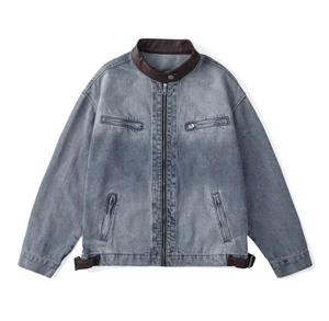 Blouson Bomber Polaire Homme Col Montant Décontracté Coupe Droite Coton Lavé Respirant Style Vintage Automne avec Détails Coupés à l'Avant - Product Image 6