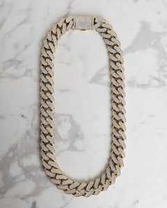 สร้อยคอเงินแท้ 925 แบบ Cuban Link หนา 16 มม. ประดับเพชร Moissanite คุณภาพ VVS ทรง Brilliant Cut ความยาว 24 นิ้ว สไตล์ฮิปฮอปสุดหรูสำหรับผู้ชาย พร้อมใบรับรอง - Product Image 1