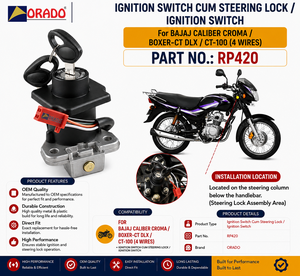 สวิตช์กุญแจรถมอเตอร์ไซค์ Bajaj Caliber Croma Boxer CT DLX CT 100 แบบ 4 สาย คุณภาพส่งออก สำหรับอะไหล่รถสองล้อ อินเดีย ออราโด - Product Image 3