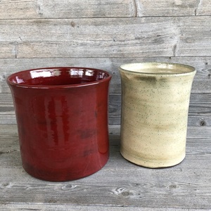 Handcrafted Stoneware <b>Utensil</b> <b>Holder</b> Ocean Glaze Finish Heavy Gauge Heat Safe Wide Mouth <b>Kitchen</b> Countertop Storage Organizer - Product Image 3