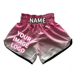 Pantalones Cortos de Muay Thai con Logotipo Personalizado al por Mayor, Pantalones Cortos de Boxeo Tailandés de Material Satinado Premium para Entrenamiento de Kickboxing y MMA - Product Image 2