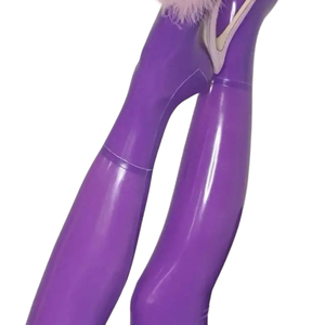 Collants opaques pour femmes, au-dessus du genou, couleur violette, sans couture, élastiques, en spandex et polyester, style sexy, pour soirée - Product Image 4