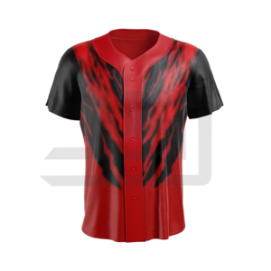 Maillots de baseball avec logo/emblème d'équipe personnalisé sur le devant et le dos, 100 % polyester, impression numérique, manches courtes - Product Image 3