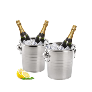 Cubeta de Hielo de Metal Galvanizado con Asas, Recipiente para Bebidas para Fiestas, para Servir Bebidas y Enfriador de Vino - Product Image 1
