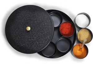 Classic <b>Metal</b> Spice <b>Box</b> Decorative Lid Kitchen Masala Storage Organizer Container for Herbs Seasoning Cooking Setup - Product Image 2