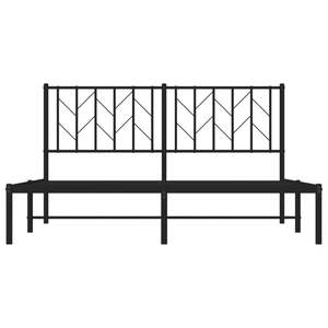 Cadre de lit king-size en acier noir thermolaqué, lit rectangulaire en métal - Product Image 5