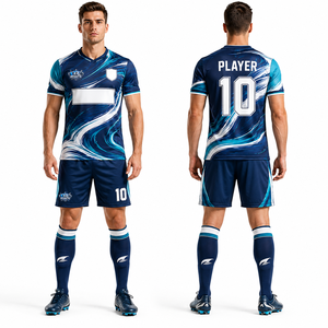 Uniforme de Fútbol de Alta Calidad, Mezcla de Poliéster y Elastano de Alto Rendimiento, Suave, Transpirable y Flexible, Ropa Deportiva para Competencia - Product Image 1