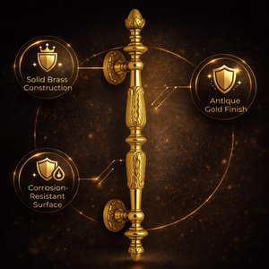 มือจับประตูหน้าต่างทองเหลืองแท้คุณภาพพรีเมียม GOLDEN BASTION แบบสัมผัสได้ทั้งสองมือ แข็งแรง ทนทาน ทันสมัย สำหรับงานภายใน ขายส่งจำนวนมาก - Product Image 4