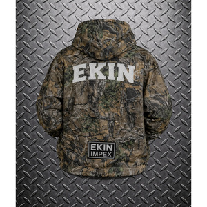 เสื้อฮู้ดดี้ลายพราง Real Tree ผ้าเฟรนช์เทอร์รี่ 500gsm แบบสั่งทำพิเศษ ปักลายแบบดิสเทรส ซิปหน้า ผ้าฝ้าย 100% สำหรับผู้ชาย - Product Image 2