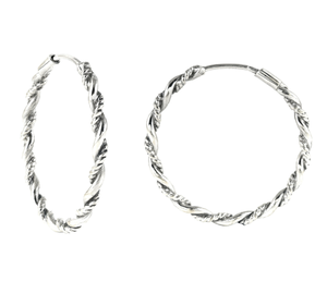Pendientes de Aro Trenzados de Plata de Ley 925 Hechos a Mano de 25 mm, Estilo Bohemio, para Mujer, Joyería de Moda - Product Image 1