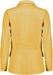 Wholesale High Quality Women's <b>Jackets</b> Yellow <b>Leather</b> <b>Blazer</b> Women OEM Genuine <b>Leather</b> Casual Coat Long Sleeves Custom Logo 2026 - Product Image 4