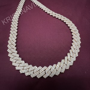 Élégante Chaîne Miami Cuban Link en Or Blanc 10MM avec Moissanite VVS Taille Brillant Certifiée IGI, Collier Hip Hop de Luxe Sertie de Pierres, Bijoux - Product Image 2
