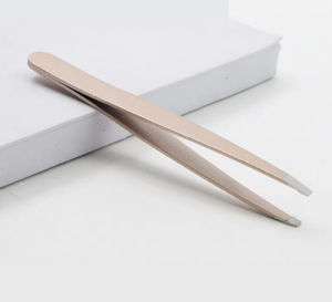 Professional Stainless Steel Eyebrow Tweezers Slanted Tip Custom Logo Luxury Durable Reusable Hair <b>Removal</b> <b>Tool</b> Customized Color - Product Image 3
