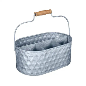 Contenedor Organizador de Cocina de Acero Galvanizado Estilo Rústico Moderno, Resistente, con Diseño Martillado, con Asa, Precio Bajo - Product Image 5