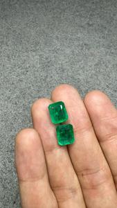 Pierres précieuses naturelles de 7,96 carats, taille émeraude, octogonales facettées, vert intense, pierres précieuses en vrac, Jai Narayan Gems, certifiées IGI, pour boucles d'oreilles et bagues de luxe - Product Image 1