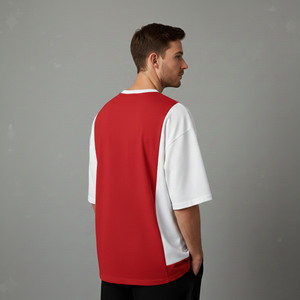 Nuevas camisetas de hombre de moda, extragrandes, ecológicas, estilo hip hop, con logo impreso DTF personalizado, cuello redondo, manga corta, de dos tonos. - Product Image 3