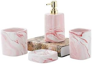 Ensemble de distributeurs et accessoires de salle de bain de haute qualité, plateau de rangement décoratif, kit d'accessoires de salle de bain élégant pour la maison - Product Image 3