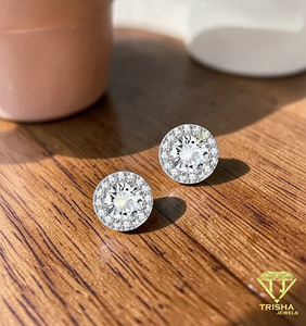 Pendientes Clásicos de Lujo con Diamantes de Moissanita VVS en Plata de Ley 925, Corte Redondo, Joyería Fina - Product Image 4