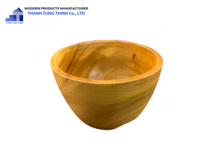 Bol en bois fait main, rond, pour le rangement dans la cuisine, finition bois naturel - Product Image 5