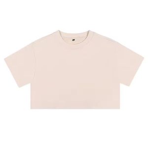 เสื้อครอปท็อปแขนสั้นผู้หญิงสั่งทำขายส่ง เสื้อยืดแฟชั่นผ้าฝ้ายแขนสั้นสำหรับสุภาพสตรี - Product Image 3