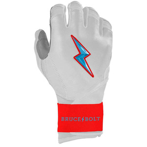 Custom Bear Series Leather Long Cuff <b>Baseball</b> Batting Gloves Miami White Blue Premium Grip Ambidextrous Wholesale Custom Sports - Product Image 5