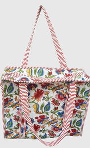 Sac fourre-tout en toile à imprimé floral, style bohème, ouvert en haut, sac de shopping pour femmes, utilisation toutes saisons - Product Image 5