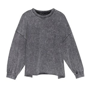 เสื้อสเวตเชิ้ตโอเวอร์ไซส์สีเทา ผ้าฝ้าย ทรงปกติ คอกลม สวมใส่สบายๆ แบบลำลอง สำหรับฤดูใบไม้ร่วง - Product Image 6