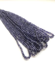 Perles d'iolite facettées en forme de rondelle, perles d'iolite de 16 pouces, perles d'iolite en forme de rondelle, perles en gros pour la fabrication de bijoux fins, pierres précieuses - Product Image 4