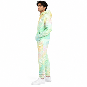 Ensemble de survêtement unisexe tie-dye ODM/OEM – Sweat à capuche coupe classique en coton French Terry, idéal pour le printemps, avec poches – Tenue décontractée - Product Image 4