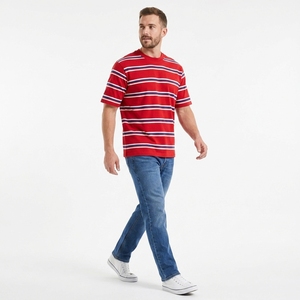 Striped Crew Neck Short Sleeve T-<b>Shirt</b> Casual Everyday Comfortable Regular Fit Unisex Summer Streetwear Breathable Lightweight - Product Image 3
