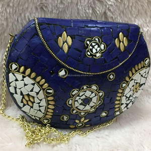 Clutch de Noche de Resina Hecho a Mano con Diseño de Ángel, Artesanos Indios, para Celebraciones de Mujeres, Eventos Especiales, Pintado a Mano, Forma Personalizada, Mosaico - Product Image 1