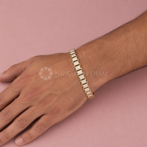 New Design Round Shape Diamond Bracelet <b>Bangle</b> Fine Diamond Bracelet Lab Grown Diamond Bracelet for Men's from Indian Supplier - Product Image 5