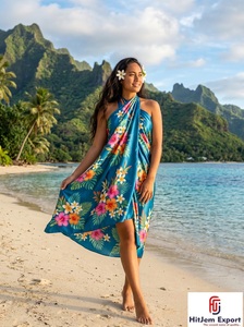 Custom Polynesian Sarong Hawaiian Pareo Floral Print Soft Fabric Tropical <b>Beach</b> Wrap OEM ODM Manufacturer - Product Image 5