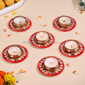 Multicolor Mirror Tea Light Candle Stand for Home Office Party Decor Christmas Weddings Diwali Return Gifts Elegant Diya Candle - Product Image 2