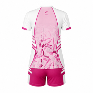 Ensemble d'uniformes de volley-ball personnalisés pour femmes, maillot de volley-ball rose sublimé, respirant, séchage rapide, vêtements de sport d'équipe pour l'entraînement - Product Image 2