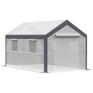 Mini Serra Moderna in Polietilene con Telaio in Acciaio o Legno Rivestito in PVC, Facile da Montare, per Uso Domestico o in Giardino - Product Image 3