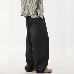 Jeans baggy pour homme, coupe ample, jambe large, denim délavé, style streetwear, pantalon hip hop - Product Image 3