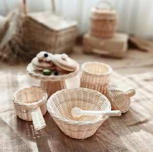 Juego de cocina de juguete de mimbre tejido a mano para bebés, buen precio, juguetes de cocina naturales - Product Image 4