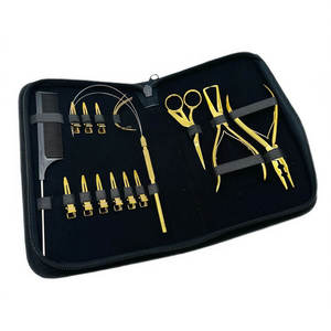 Kit d'outils pour extensions de cheveux et micro-liaisons avec logo personnalisé, couleur unie unique, design personnalisé, professionnel pour salon de coiffure - Product Image 3