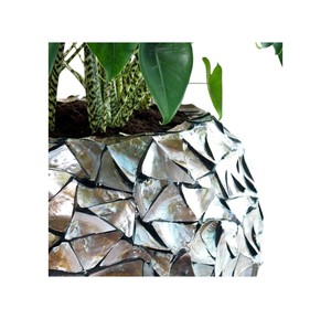 Handmade Mother of Pearl <b>Vase</b> Irregular Shape Bohemian <b>Mosaic</b> Design Tabletop Floral Display Matt Finish - Product Image 2