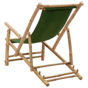 Chaise de plage pliable en toile avec cadre en bambou moderne, logo personnalisé, chaise de camping, pique-nique, parc, pêche, hôtel, extérieur - Product Image 5