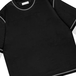 T-shirt personnalisé OEM, t-shirt homme à manches longues, double couche, poids lourd, uni - Product Image 6