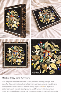 Mesa de Centro de Mármol Negro Hecha a Mano con Incrustaciones de Piedra Pietra Dura, Forma Octogonal Moderna y Ecológica, Regalo de Diwali, Uso en Interiores, Exportación - Product Image 5