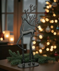 Handmade Deer Sculpture Minimalist Animal <b>Figure</b> <b>Christmas</b> Decor Tabletop Display Living Room Artistic Metal Handicraft - Product Image 3