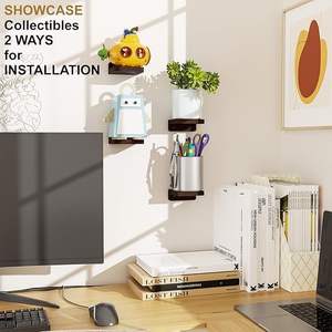 Étagère murale d'angle flottante blanche, lot de 2, étagère d'angle flottante murale, support de rangement et de présentation - Product Image 2