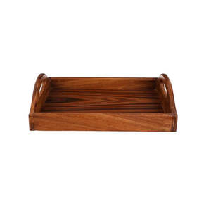 Plateau de service en bois de qualité supérieure, modèle 3, plateau en bois design pour aliments, boissons, café, thé, en-cas, à des fins décoratives pour la maison - Product Image 4